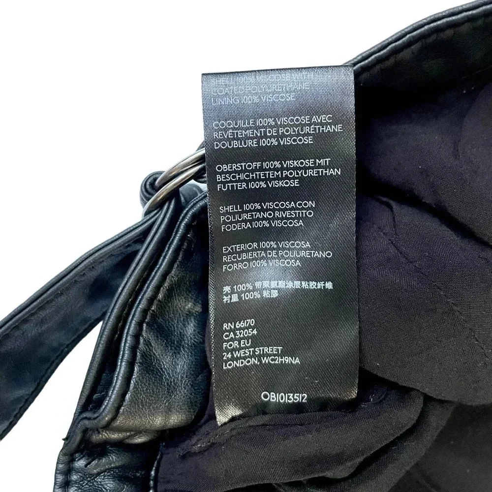 Free People Vegan Leather Midnight Magic Classic Mini Skirt Size 8 - Picture 5 of 6